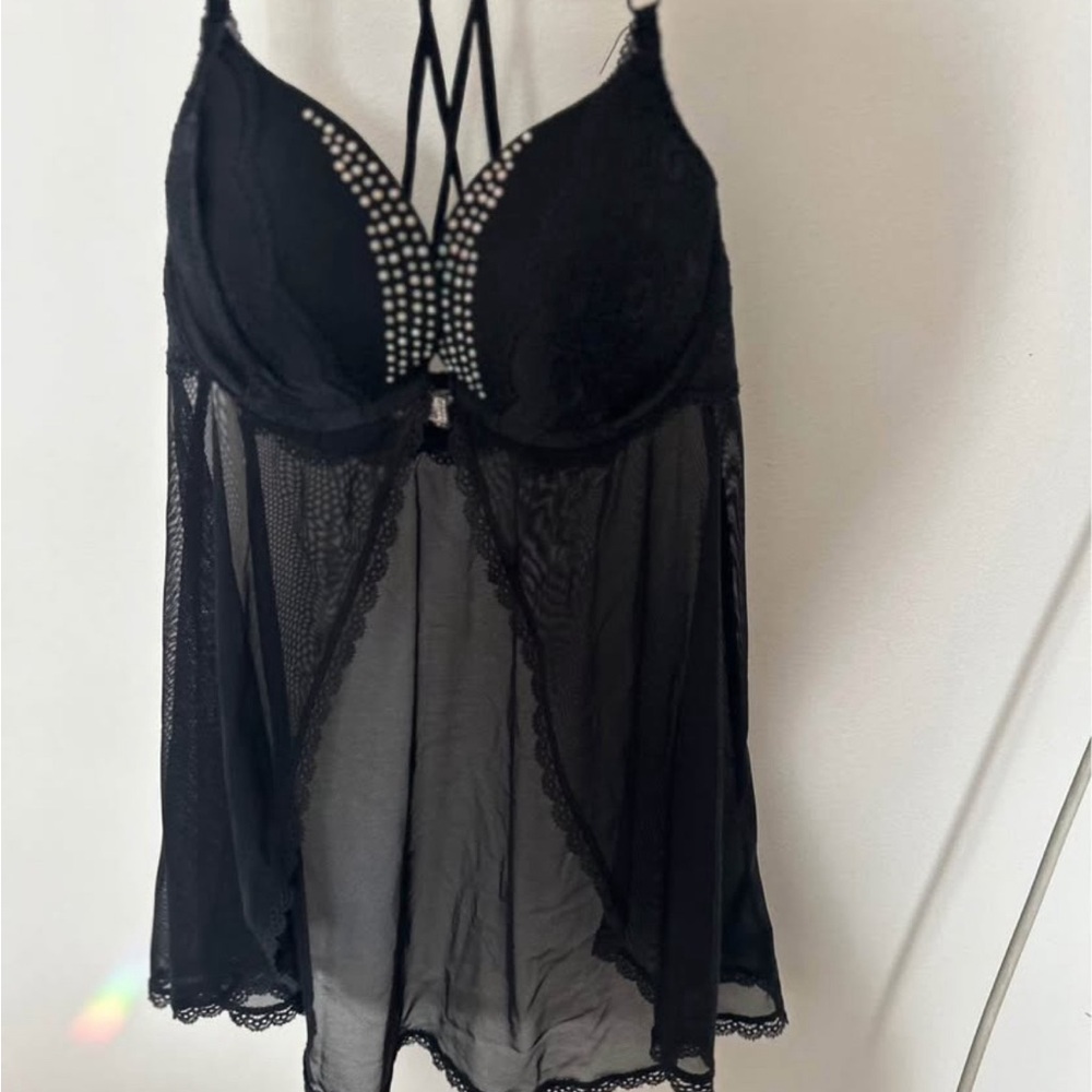 Y2K Black Lace Babydoll Lingerie